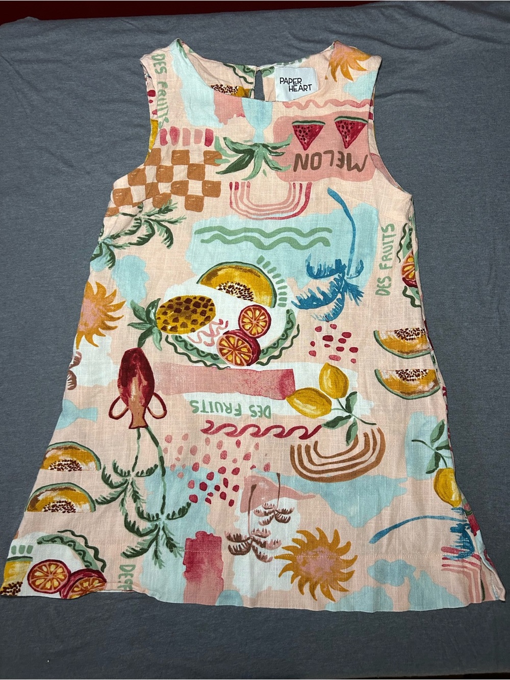 Paper Hearts Anthropologie Womens  Multicolor Fruit Print Tank Top